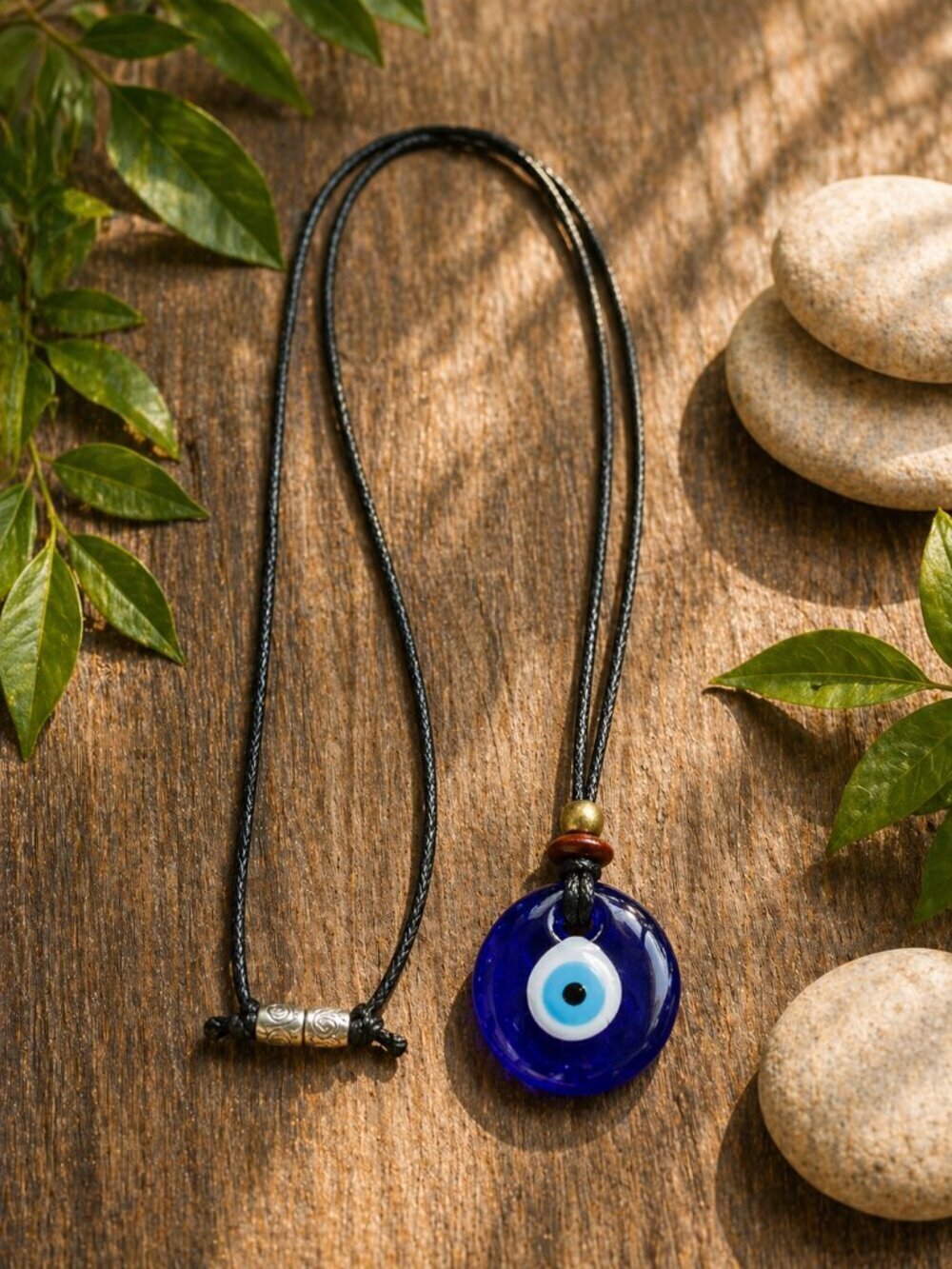 Blue Glass Evil Eye Protection Necklace | Handmade Pendant - Picture 6 of 7